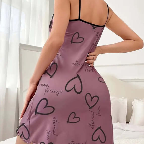New elegant heart print night dress - Picture 3 of 5